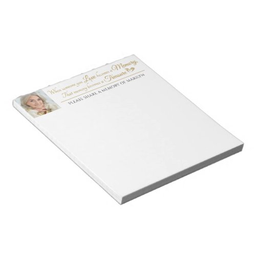 Celebration of Life Share A Memory Photo Quote Notepad