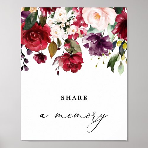 Celebration Of Life Share A Memory Sign