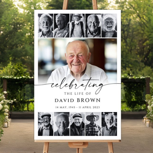 Celebration Of Life Sign Funeral Photo Collage  (Creator Uploaded)