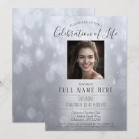 Celebration of Life - Silver Memorial Invitation