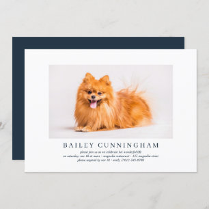 Celebration of Life Simple Elegant Pet Photo Invitation