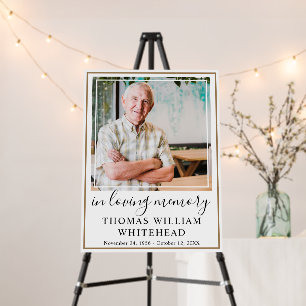 Celebration of Life Simple Gold Frame Foam Board