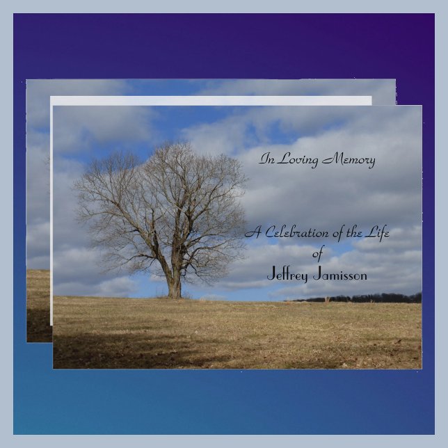 Celebration of Life, Single Bare Tree, Personalize Invitation (Creator Uploaded)