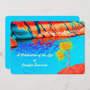 Celebration of Life, Single Tree by Lake/Mountains Invitation