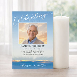 Celebration of Life Sky Clouds Photo Invitation