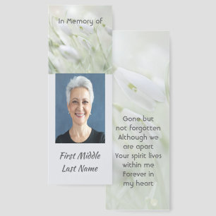 Celebration of Life Snowdrop Flowers Bookmarks