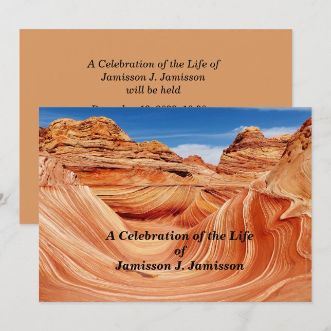 Celebration of Life Southwest The Wave Arizona Invitation (Front/Back)