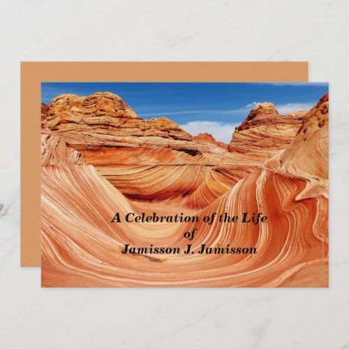 Celebration of Life Southwest The Wave Arizona Invitation