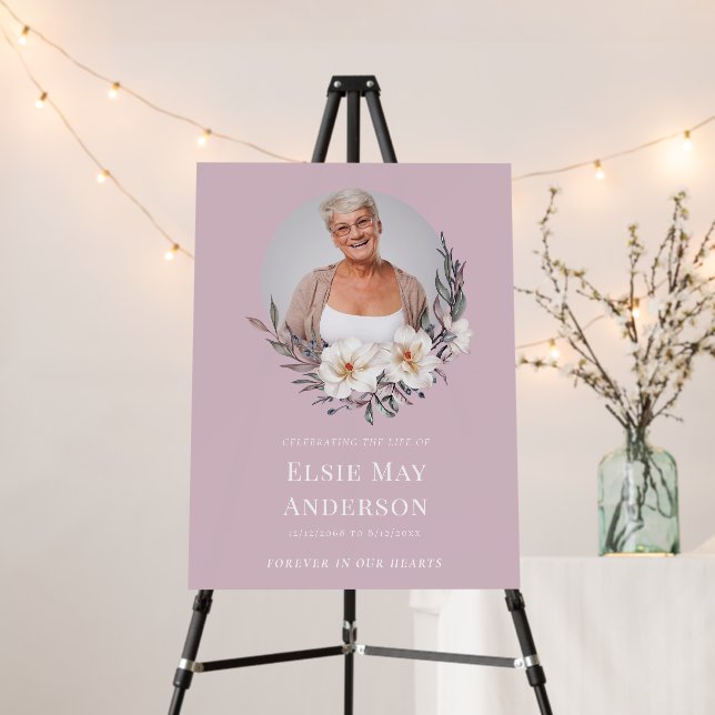 Celebration of life stylish elegant photo foam board (In Situ (Stand))