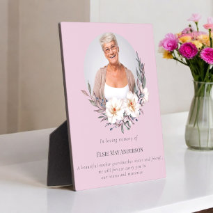 Celebration of life stylish elegant photo keepsake plaque