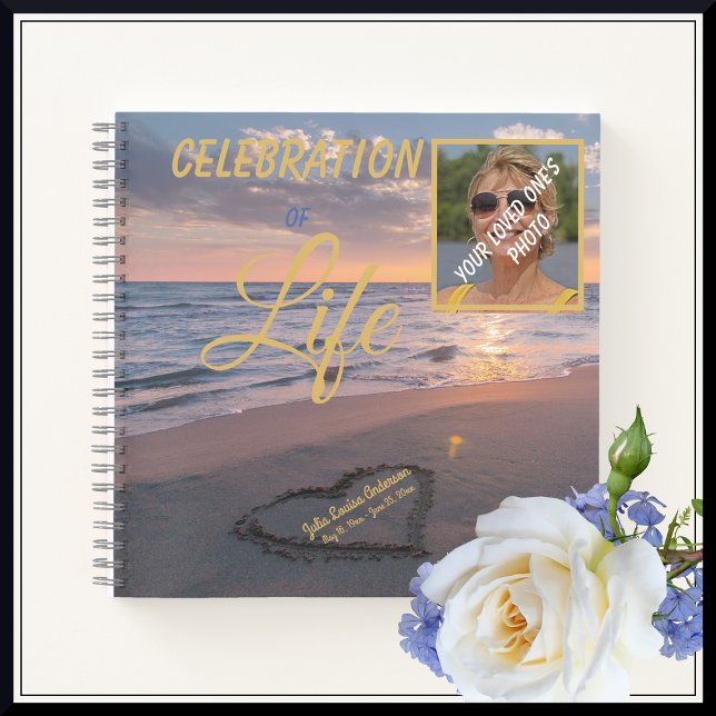 Celebration Of Life Sunset Ocean Photo Register  Notebook (Creator Uploaded)