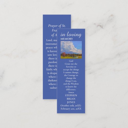Celebration of Life Sympathy Painting Prayer Card