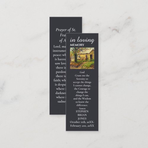 Celebration of Life Sympathy Painting Prayer Card