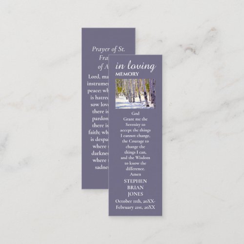 Celebration of Life Sympathy Painting Prayer Card