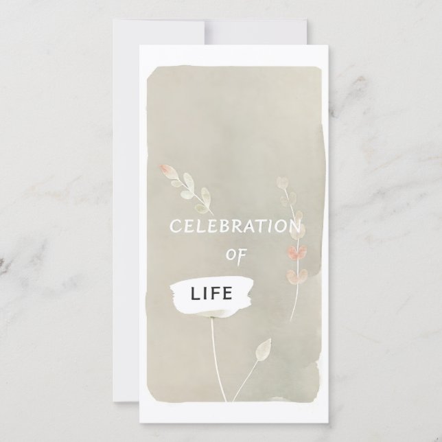 Celebration of Life Touching Handmade Funeral Card (Front)