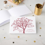 Celebration of Life Tree Modern Pink Script Guest Book