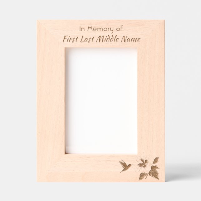 Celebration of Life Tropical Flower Hummingbird Engraved Frames (Front)
