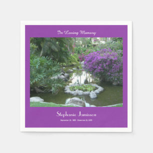 Celebration of Life Tropical Scene Purple Flowers Napkins