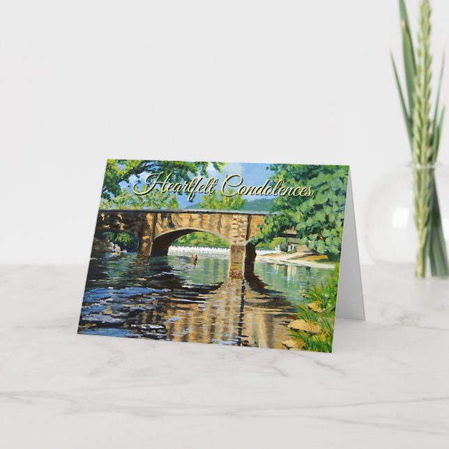 Celebration of Life Trout Stream Sympathy Card (Front)