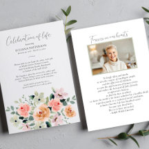 Celebration of Life Watercolor Floral Funeral