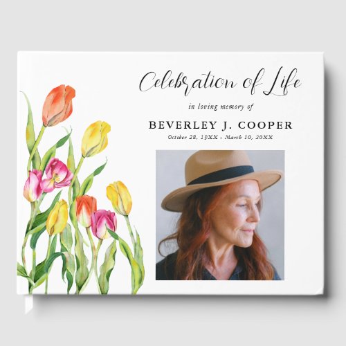 Celebration of Life Watercolor Tulip Florals