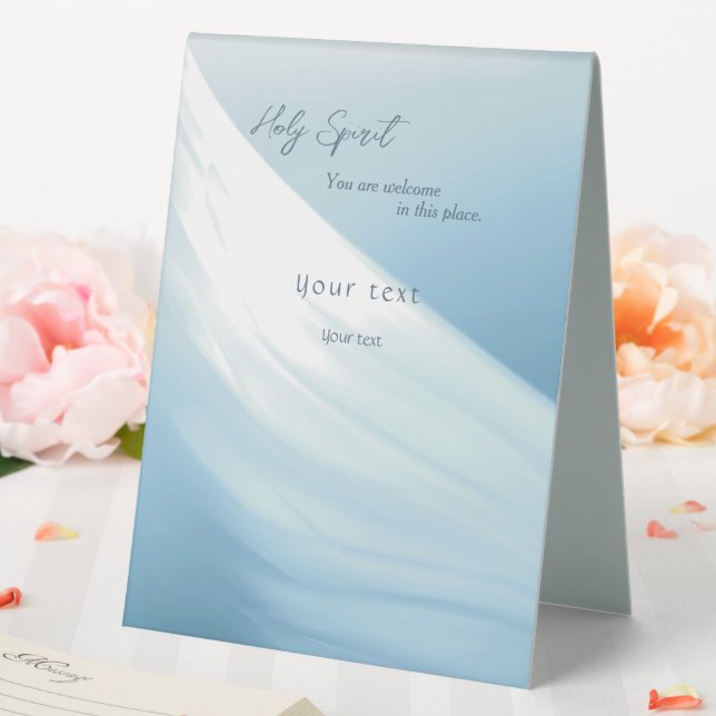 Celebration of life Welcome Holy Spirit  Table Tent (In SItu (Wedding))