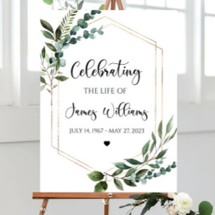 Celebration Of Life Welcome Sign, Funeral Welcome  Foam Board