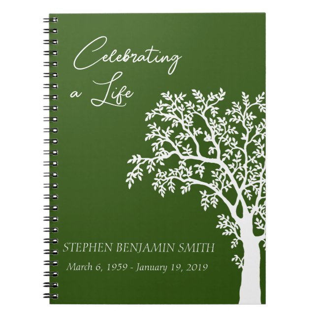 Celebration of Life White Tree  Guest book (Front)