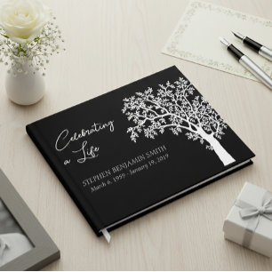Celebration of Life White Tree Guest Book