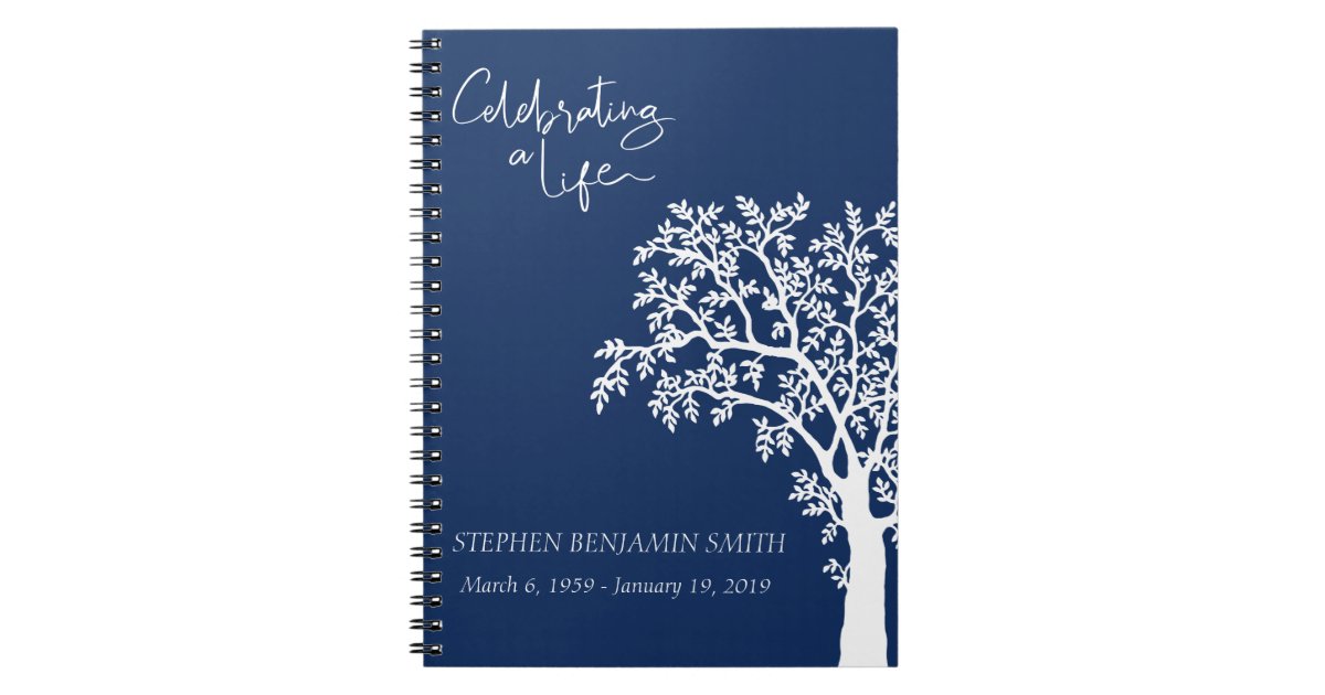 Celebration of Life White Tree Guest book | Zazzle.com