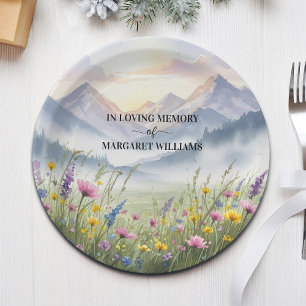 Celebration Of Life Wildflowers Mountains Paper Plates