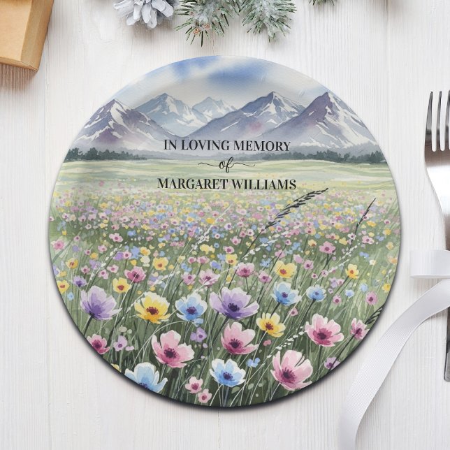 Celebration Of Life Wildflowers Mountains Paper Plates (Creator Uploaded)