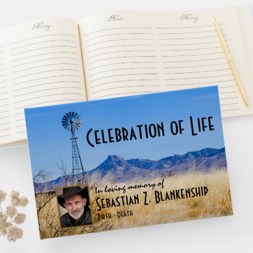 Celebration Of Life Windmill Memorial Custom Photo Guest Book