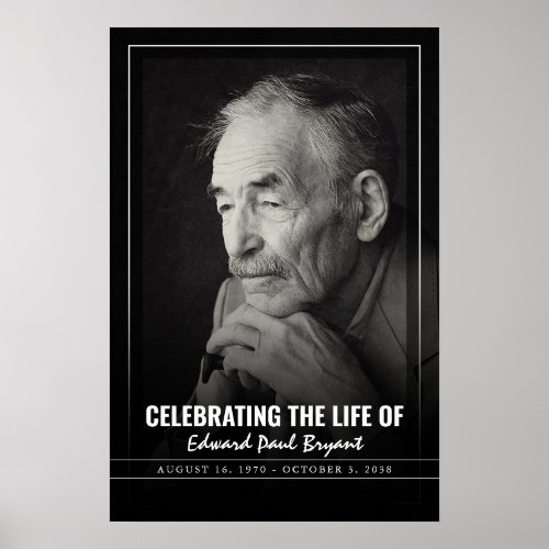 Celebration Of Life with Photo Funeral Ceremony Poster