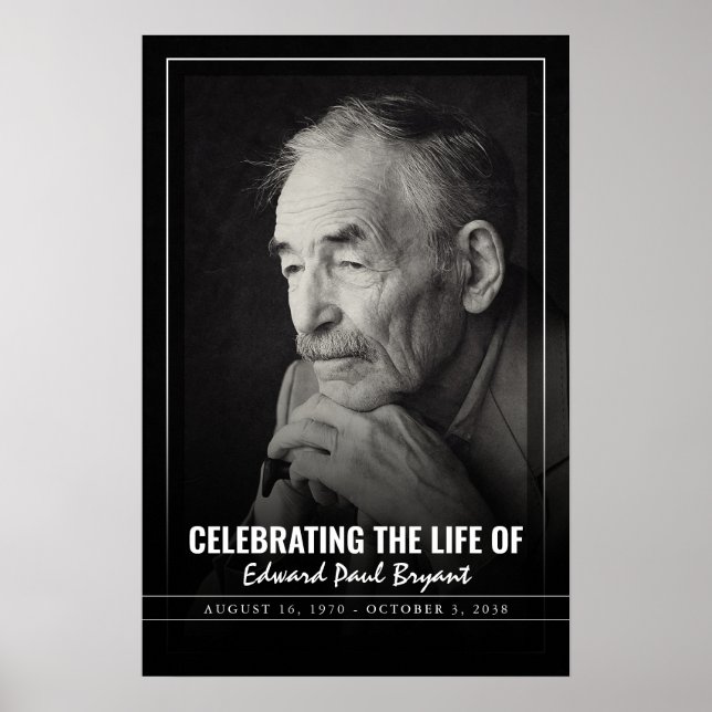 Celebration Of Life with Photo Funeral Ceremony Poster (Front)