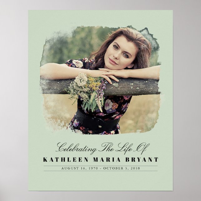 Celebration Of Life with Photo Funeral Ceremony Poster (Front)