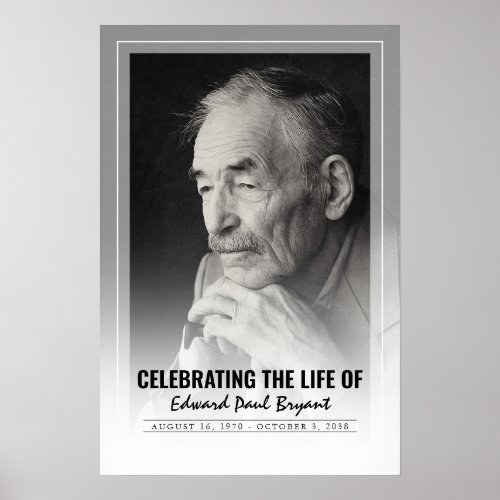 Celebration Of Life with Photo Funeral Ceremony Poster