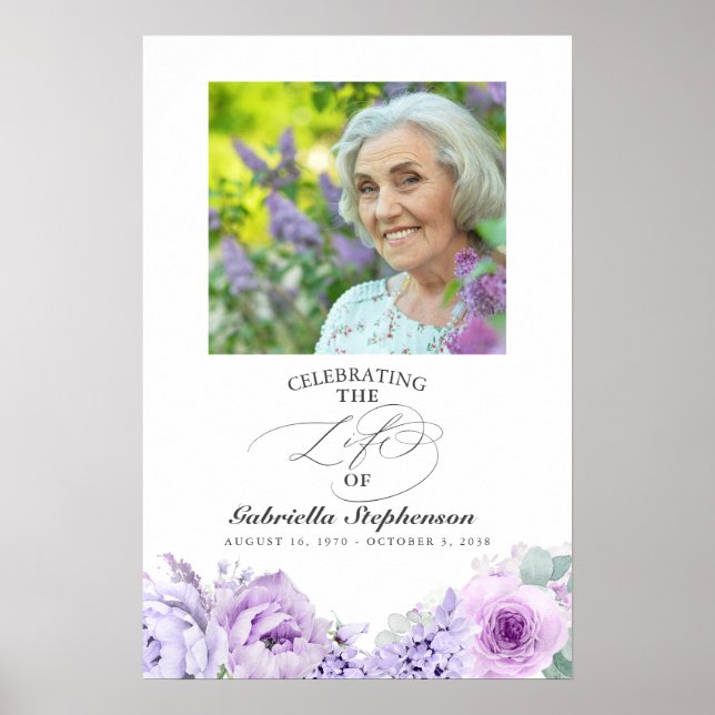 Celebration Of Life with Photo Funeral Ceremony Poster (Front)