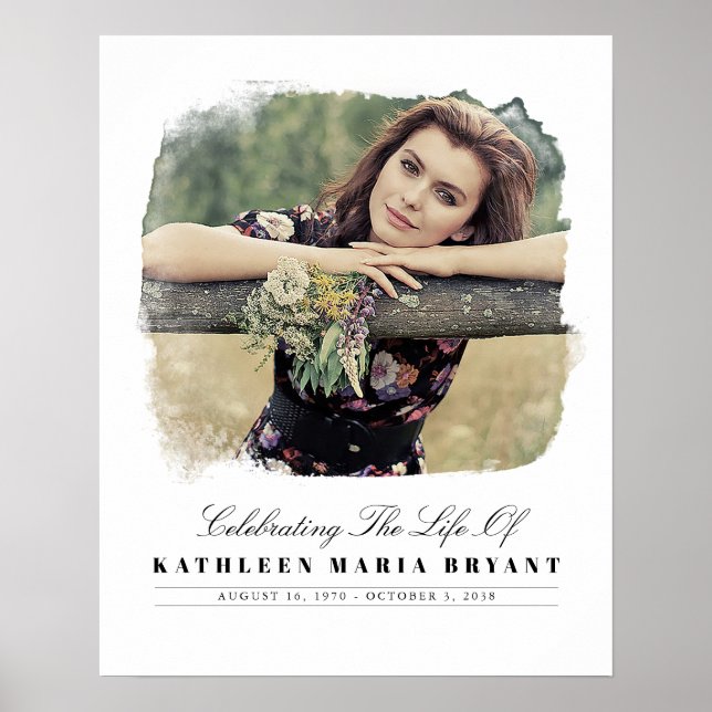 Celebration Of Life with Photo Funeral Ceremony Poster (Front)