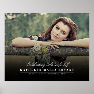 Celebration Of Life with Photo Funeral Horizontal  Poster
