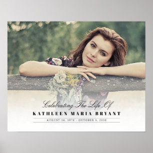 Celebration Of Life with Photo Funeral Horizontal Poster