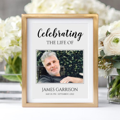Celebration Of Life with Photo Funeral Poster