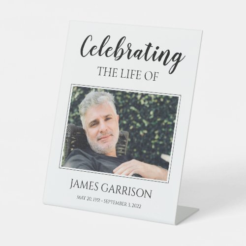 Celebration Of Life with Photo Memorial Pedestal Sign