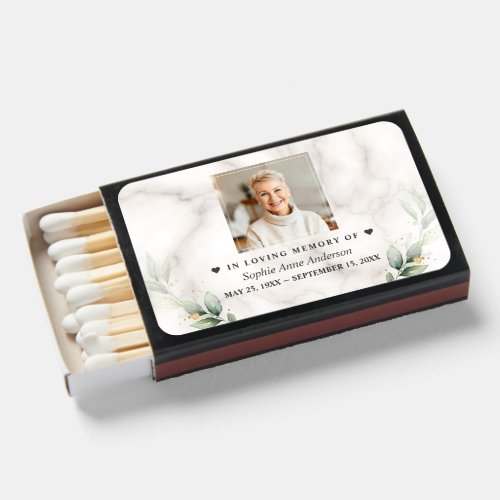 Celebration of Life Woman Photo Funeral Memorial Matchboxes