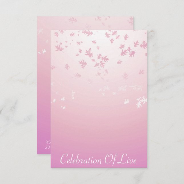 Celebration of Live Vip Silver Pink Invitation (Front/Back)