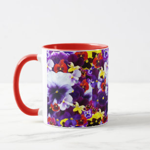 Celebration Of Multi Coloured Pansies, Mug