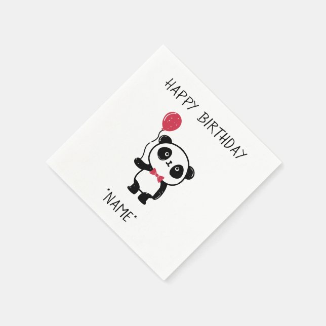 Celebration Panda Bear Paper Napkins (Corner)