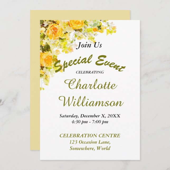 CELEBRATION PARTY EVENT INVITE (Front/Back)