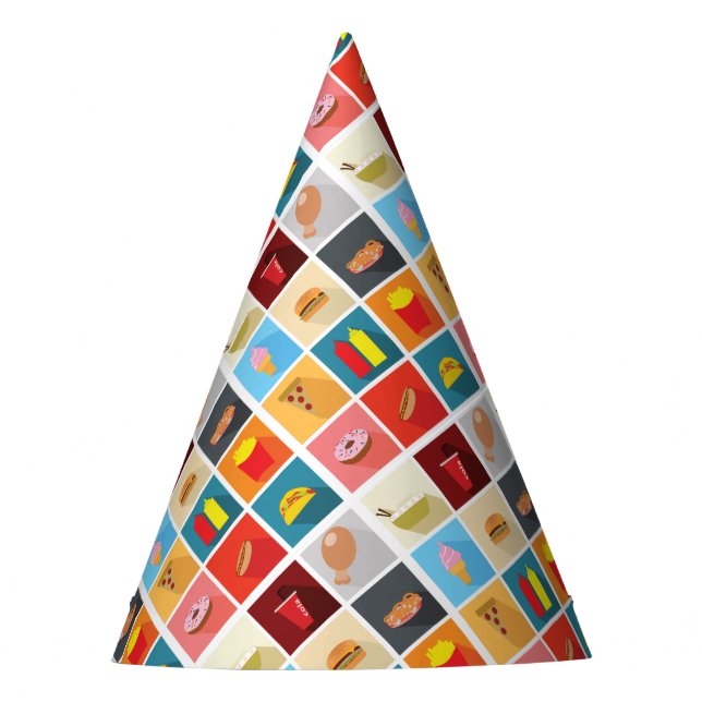 Celebration Party Fast Food Favorites Party Hat (Front)