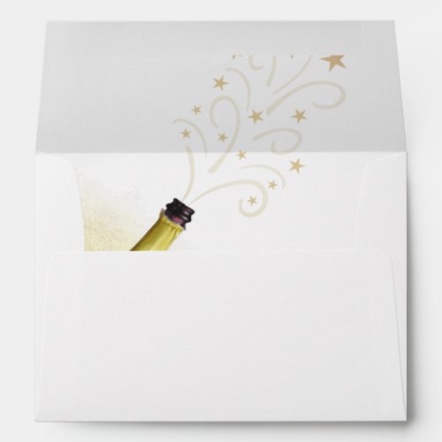 Celebration Pop The Cork Return Address Envelope - Utilize these black and gold Pop The Cork return address envelope for special occasion invitations, thank you cards and other stationery from celebration events like birthdays, anniversaries and weddings. Contact the designer via Zazzle Chat or makeitaboutyoustore@gmail.com if you'd like this design modified, on another product or would like coordinating items.